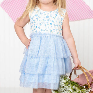 Sweet Wink - Sweet Wink - Sky Floral Tank Tutu Dress - Girls Clothes - Spring - Classy Rascals Boutique