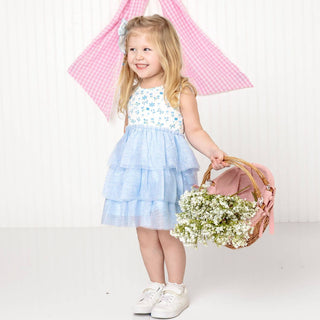 Sweet Wink - Sweet Wink - Sky Floral Tank Tutu Dress - Girls Clothes - Spring - Classy Rascals Boutique