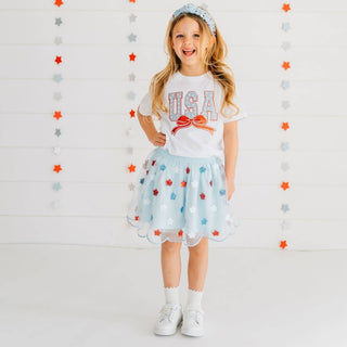 Sweet Wink - Sweet Wink - USA Sequin Stars Tutu - Fourth of July - Kids Clothing - Classy Rascals Boutique