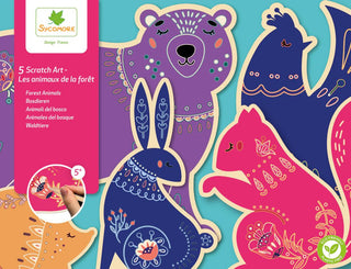 Speedy Monkey - Sycamore - Les Perles - Scratch Art Wooden Animals - Classy Rascals Boutique