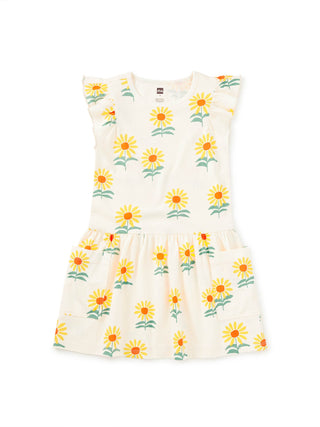 Tea Collection - Tea Flutter Sleeve Pocket Dress Sunflowers - Classy Rascals Boutique