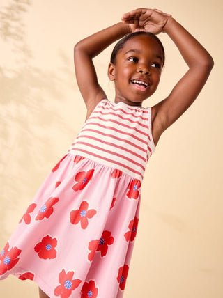 Tea Collection - Tea Print Mix Tank Skirted Dress Rock Floral - Classy Rascals Boutique