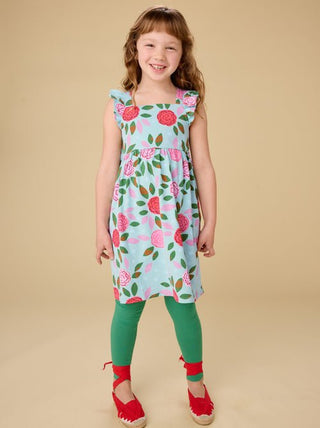 Tea Collection - Tea Ruffle Strap Dress Spinning Carnations - Classy Rascals Boutique