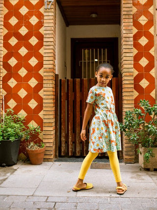 Tea Collection - Tea Short Sleeve Twirl Dress Daisy Deluxe - Classy Rascals Boutique