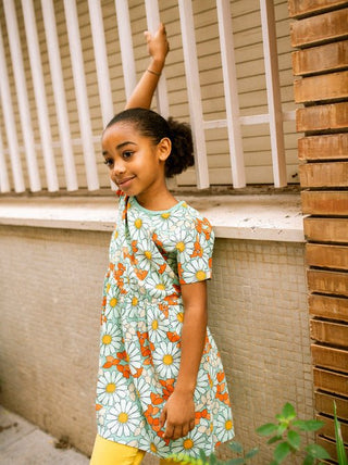 Tea Collection - Tea Short Sleeve Twirl Dress Daisy Deluxe - Classy Rascals Boutique