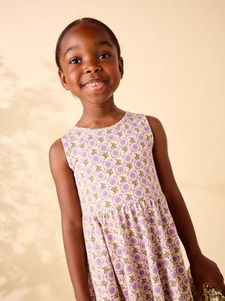 Tea Collection - Tea Sleeveless Ballet Dress Tile Floral - Classy Rascals Boutique