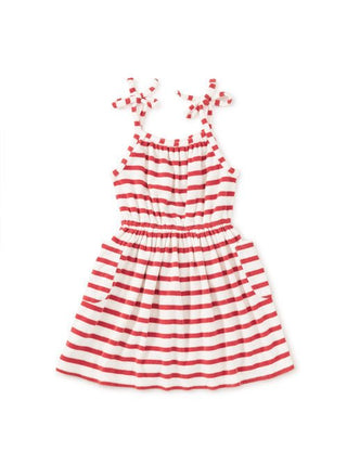 Tea Collection - Tea Stripe Tie Shoulder Twirl Dress Pomme - Classy Rascals Boutique