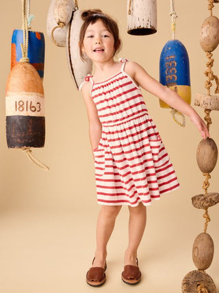 Tea Collection - Tea Stripe Tie Shoulder Twirl Dress Pomme - Classy Rascals Boutique