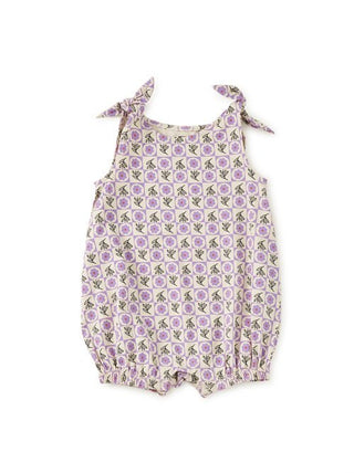 Tea Collection - Tea Tie Shoulder Baby Romper Tile Floral - Classy Rascals Boutique