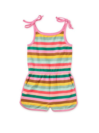 Tea Collection - Tea Tie Shoulder Sporty Romper San Sebastian Stripe - Classy Rascals Boutique