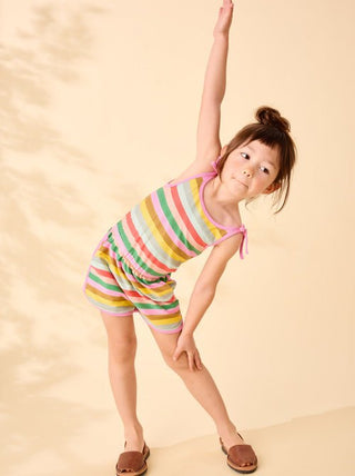 Tea Collection - Tea Tie Shoulder Sporty Romper San Sebastian Stripe - Classy Rascals Boutique