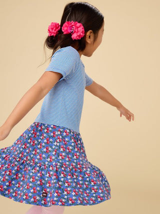 Tea Collection - Tea Tier Skirted Twirl Dress Flamenco Fan Rose - Classy Rascals Boutique