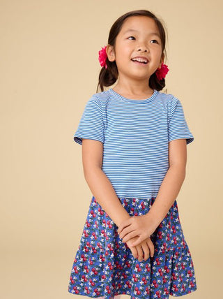 Tea Collection - Tea Tier Skirted Twirl Dress Flamenco Fan Rose - Classy Rascals Boutique