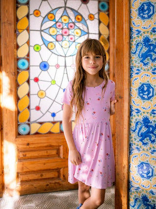 Tea Collection - Tea Tiered Bamboo Playsoft Dress Busy Bees & Flowers - Classy Rascals Boutique