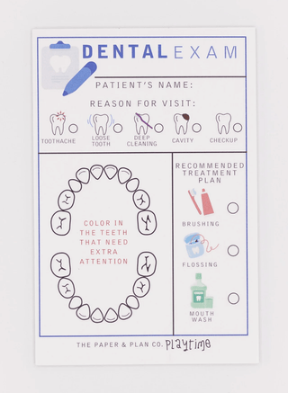 The Paper and Plan Co. - The Paper and Plan Co. - Kids Playtime Pad™ - Dental Exam - Classy Rascals Boutique