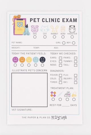 The Paper and Plan Co. - The Paper and Plan Co. - Kids Playtime Pad™ - Pet Clinic - Classy Rascals Boutique