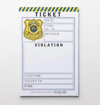 The Paper and Plan Co. - The Paper and Plan Co. - Kids Playtime Pad™ - Police Ticket Violation - Classy Rascals Boutique