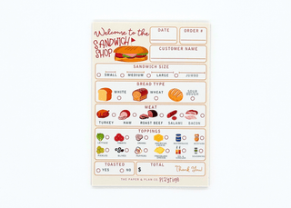 The Paper and Plan Co. - The Paper and Plan Co. - Sandwich Shop Playtime Pad® - Classy Rascals Boutique