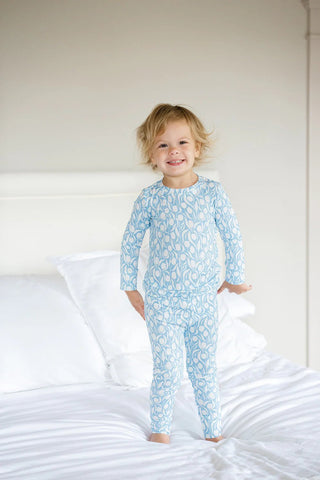 The Uptown Baby - The Uptown Baby BB's Tulips Periwinkle 2-Piece Pajamas - Classy Rascals Boutique