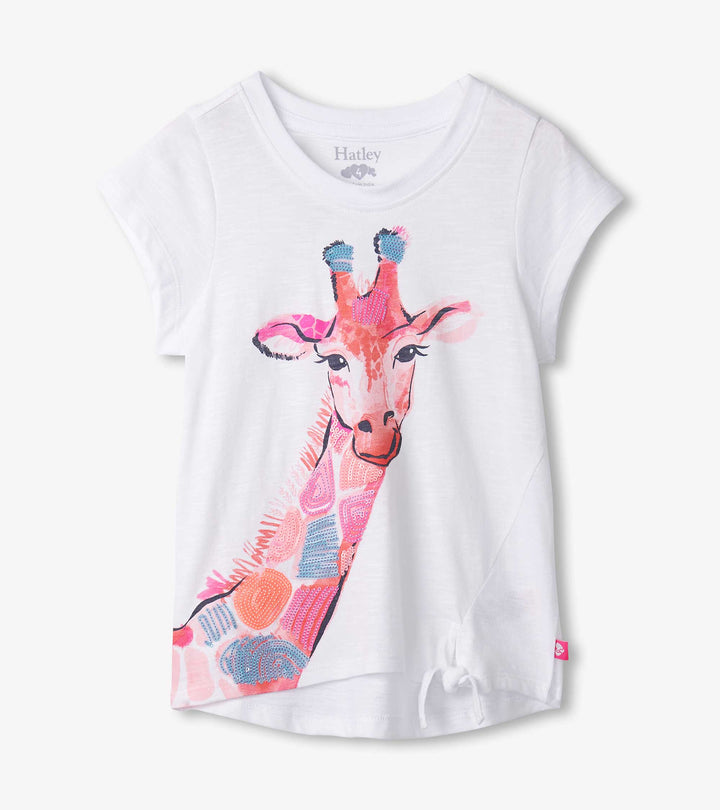 Hatley Happy Giraffe Tie Front Tee