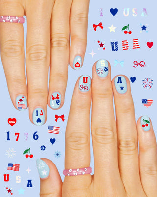 xo, Fetti - xo, Fetti - America 250 Nail Stickers | patriotic nails, usa party - Classy Rascals Boutique