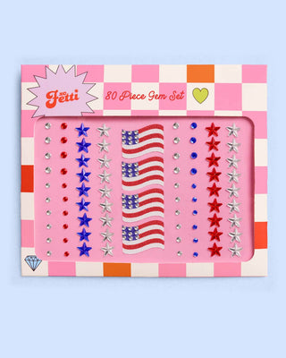 xo, Fetti - xo, Fetti - America Face Gems | Patriotic Face Stickers, Red White Blue - Classy Rascals Boutique
