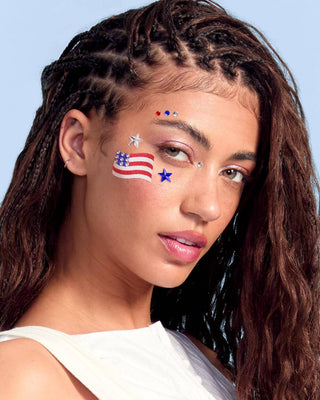 xo, Fetti - xo, Fetti - America Face Gems | Patriotic Face Stickers, Red White Blue - Classy Rascals Boutique
