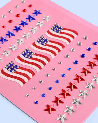 xo, Fetti - xo, Fetti - America Face Gems | Patriotic Face Stickers, Red White Blue - Classy Rascals Boutique