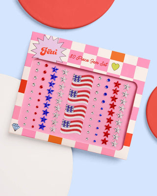xo, Fetti - xo, Fetti - America Face Gems | Patriotic Face Stickers, Red White Blue - Classy Rascals Boutique