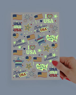 xo, Fetti - xo, Fetti - Fourth of July Tattoos | glow in dark, patriotic, usa flag, - Classy Rascals Boutique
