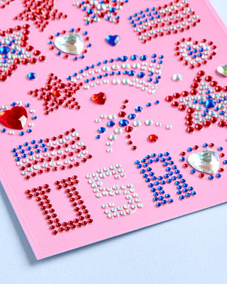xo, Fetti - xo, Fetti - USA Face Gems | patriotic, fourth july, festival, americana - Classy Rascals Boutique