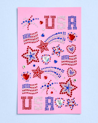 xo, Fetti - xo, Fetti - USA Face Gems | patriotic, fourth july, festival, americana - Classy Rascals Boutique