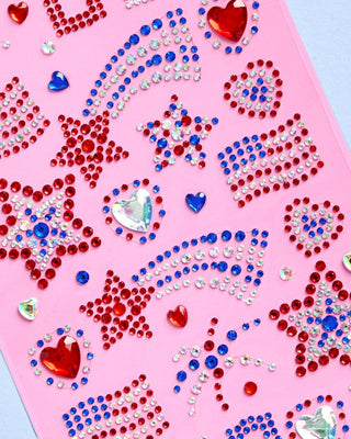 xo, Fetti - xo, Fetti - USA Face Gems | patriotic, fourth july, festival, americana - Classy Rascals Boutique