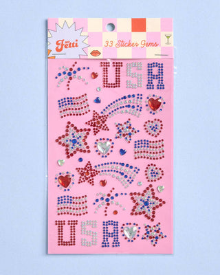 xo, Fetti - xo, Fetti - USA Face Gems | patriotic, fourth july, festival, americana - Classy Rascals Boutique