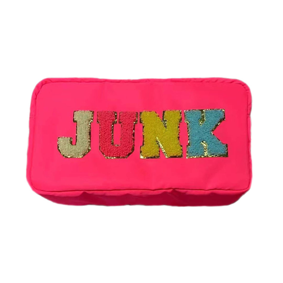Mavi Bandz Varsity Collection Nylon Cosmetic Bag Pink Junk Chenille