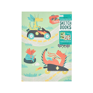 OOLY Dragon Race Tracks Doodle Pad Duo Sketchbook - set of 2