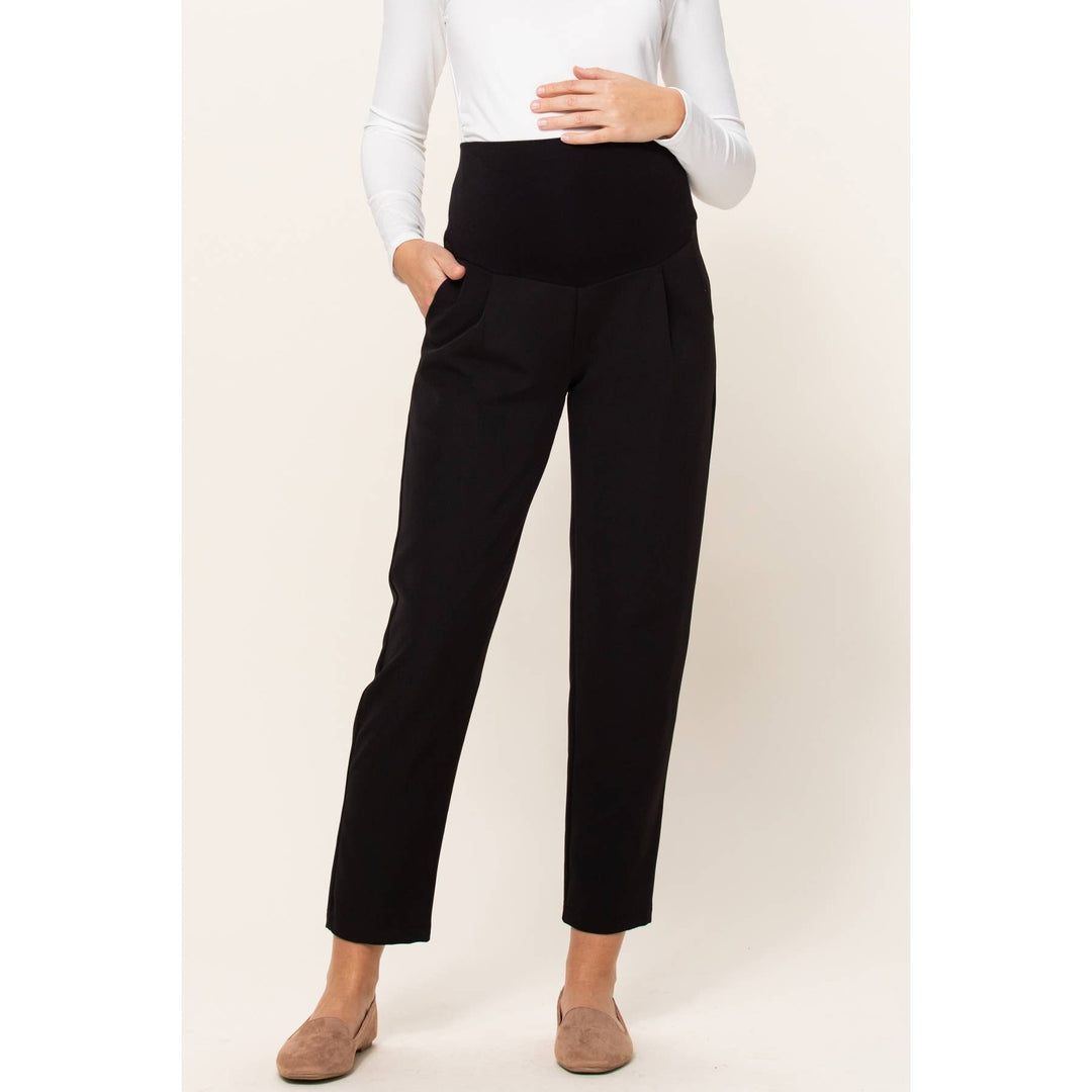 Hello Miz - Relax Fit Full Panel Maternity Pants with Pockets
