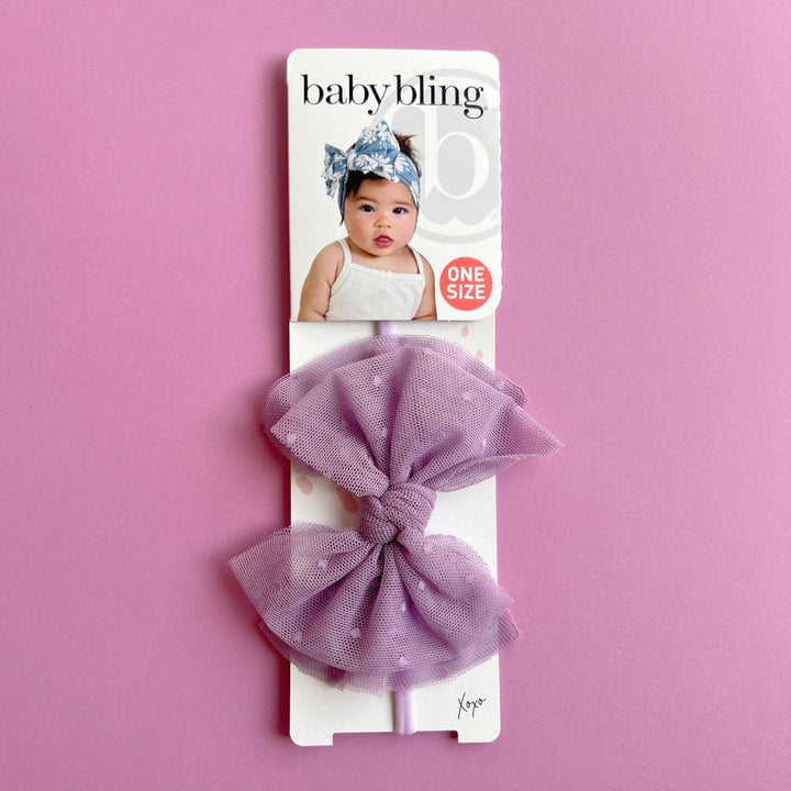 Baby Bling Bows TULLE FAB® SKINNY: light orchid dot