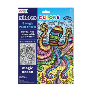 OOLY Hidden Colors Magic Paint Sheets (9 PC Set)- Magic Ocean