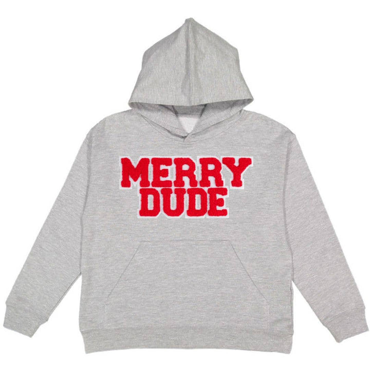 Sweet Wink Merry Dude Patch Christmas Youth Hoodie - Holiday Sweatshirt