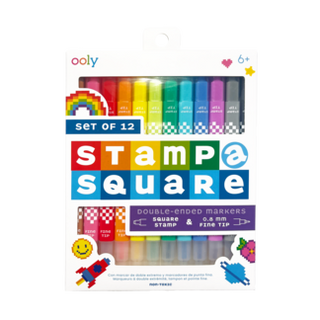OOLY - Stamp-A-Square Markers (Set of 12)