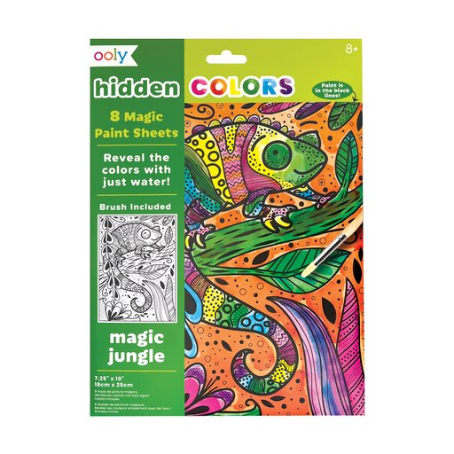 OOLY Hidden Colors Magic Paint Sheets (9 PC Set)- Magic Jungle