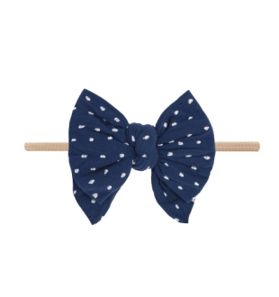 Baby Bling Bows - Baby Bling Shabby DEB Skinny Blush/Navy Dot - Classy Rascals Boutique