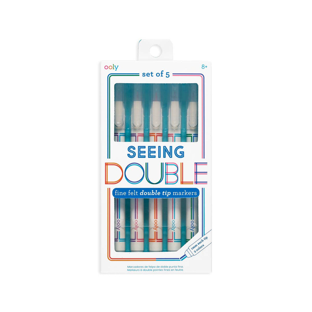OOLY Seeing Double Fine Felt DoubleTip Markers - Set of 5 / 10 Co