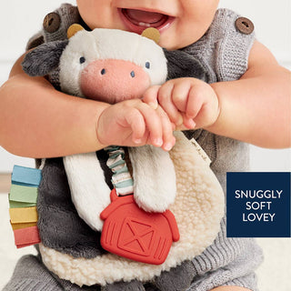Itzy Ritzy - Itzy Ritzy - Itzy Lovey™ Plush with Silicone Teether Toy Cow - Classy Rascals Boutique