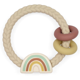 Itzy Ritzy - Itzy Ritzy - Ritzy Rattle Silicone Teether Neutral Rainbow - Classy Rascals Boutique