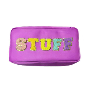 Mavi Bandz - Mavi Bandz Varsity Collection Nylon Cosmetic Bag Purple Stuff Chenille - Classy Rascals Boutique