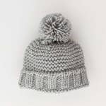 Huggalugs Lt Grey Garter Stitch Beanie