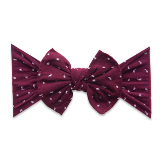 Baby Bling Patterned Shabby Knot Burgundy Dot