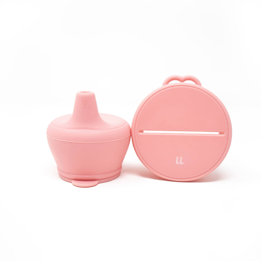 Three Hearts Modern Teething Accessories - Baby Bar & Co Silicone Snack & Sippy Lids Set
